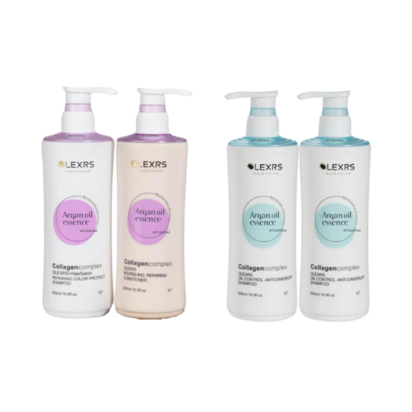 Bộ Gội Xả Olexrs+HairSalon Argan Oil Essence Collagen Complex 960mlx2