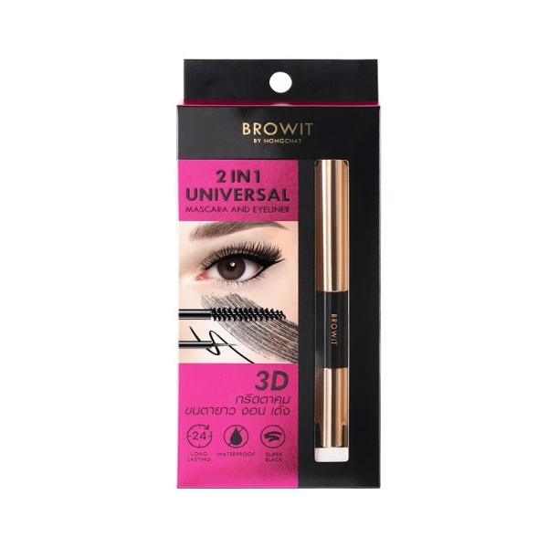 Chuốt Mi Và Kẻ Mắt 2 Đầu Browit by Nongchat 2 In 1 Universal Mascara And Eyeliner
