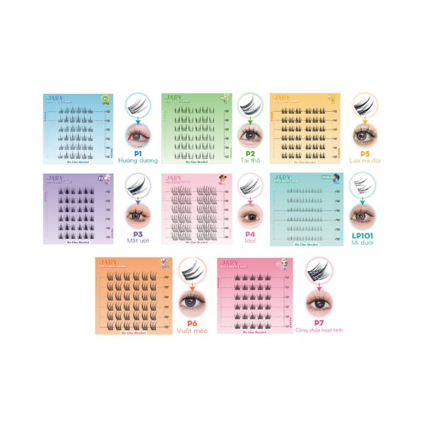 Lông Mi Cụm Kèm Keo JARY Pro Cluster Lashes