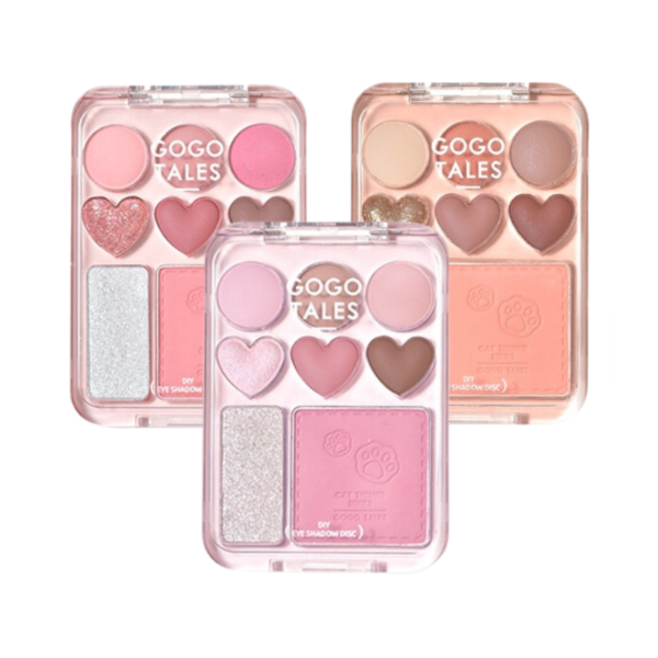 Bảng Mắt & Má 8 Ô Gogo Tales Stick Sweet Heart Power Blusher Eyeshadow Palette 9.5g