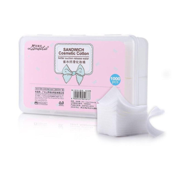 Bông Tẩy Trang Lameila Soft Pearl Cosmetic Cotton 1000 Miếng