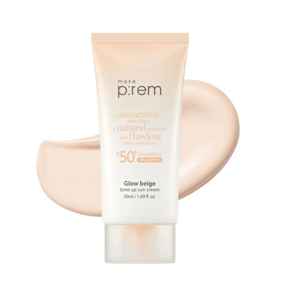 Kem Chống Nắng Nâng Tone Make P:rem Glow Beige Tone Up Sun Cream SPF50+ PA++++ 50mL