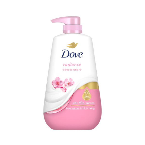Sữa Tắm Sáng Da Dove 500g - Hoa Sakura & Muối Hồng
