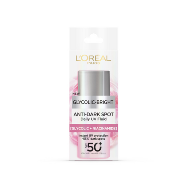 Kem Chống Nắng L'Oreal Glycolic-Bright Anti-Dark Spot Daily UV Fluid SPF50+ 50mL