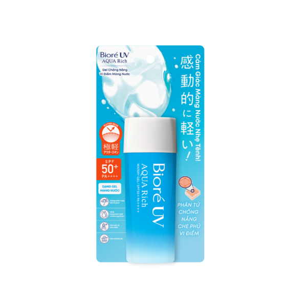 Chống Nắng Vi Điểm Màng Nước Biore Uv Aqua Rich Watery Gel SPF50+ PA++++ 90mL