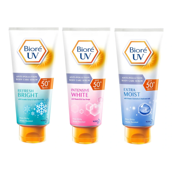 Serum Chống Nắng Dưỡng Thể Kháng Bụi Biore UV Anti-Pollution Body Care Serum SPF50+/PA+++ 150mL