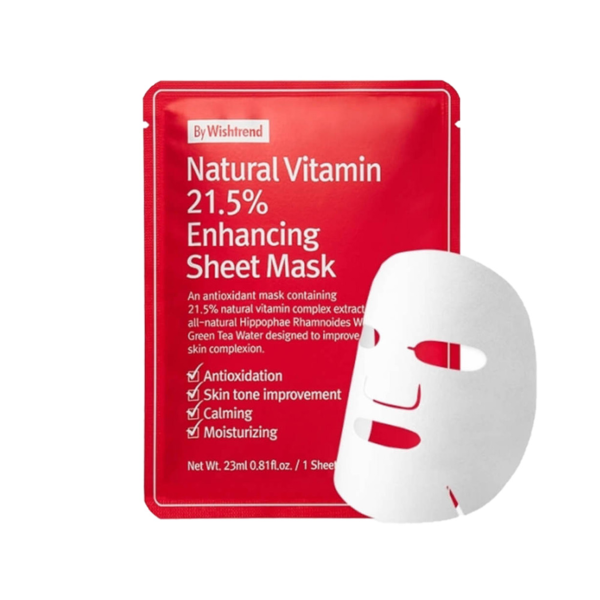 Mặt Nạ Natural By Wishtrend Natural Vitamin 21.5 Enhancing Sheet Mask 23ml