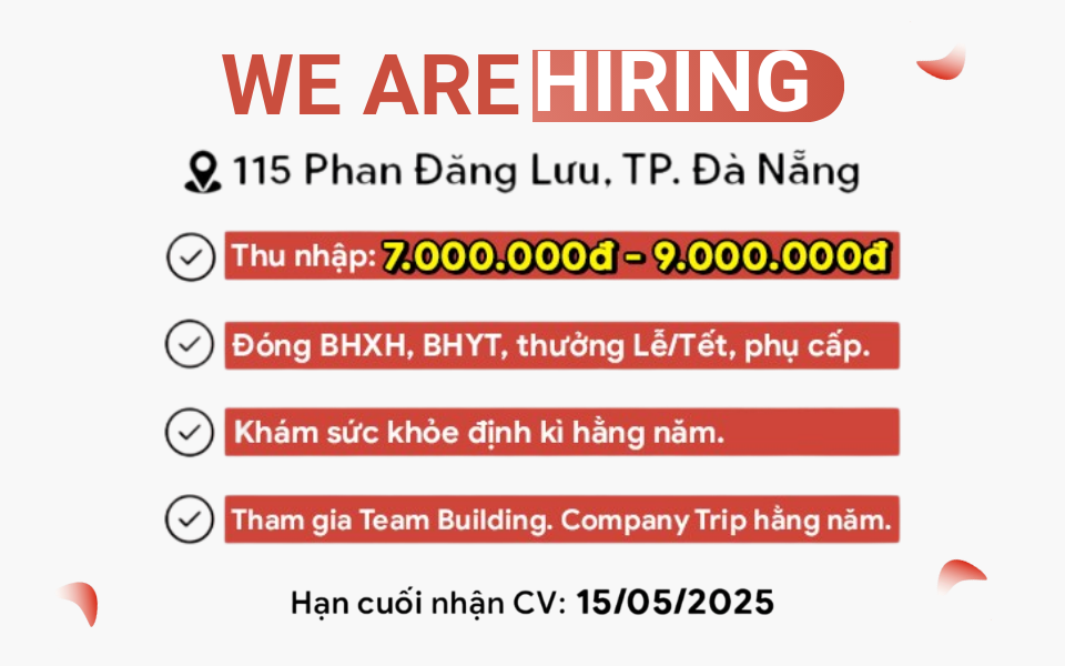 Tuyển dụng nhân viên tư vấn bán hàng Full-time tại 115 Phan Đăng Lưu, Đà Nẵng