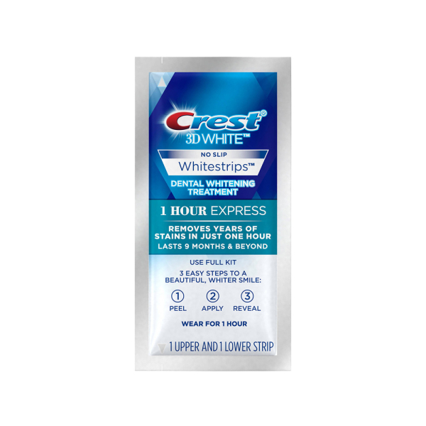 Miếng Dán Răng Crest 3D Whitestrips Levels 12 Whiter - 1 Hour Express