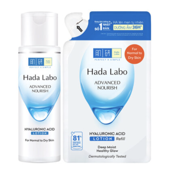 [1 TẶNG 1] - Lotion Dưỡng Ẩm Hada Labo Advanced Nourish Hyaluron 170mL Tặng Kèm Túi Refill 170ml