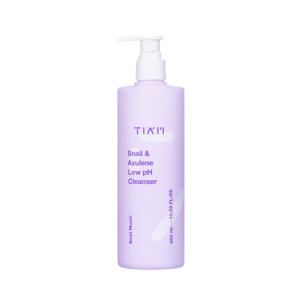 Sữa Rửa Mặt TIAM Snail & Azulene Low PH Cleanser 400mL + Tặng Kèm Bông Mút Rửa Mặt