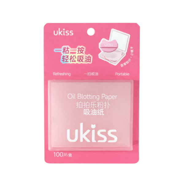 Hộp Giấy Thấm Dầu Kèm Bông Phấn UKISS 100 Tờ