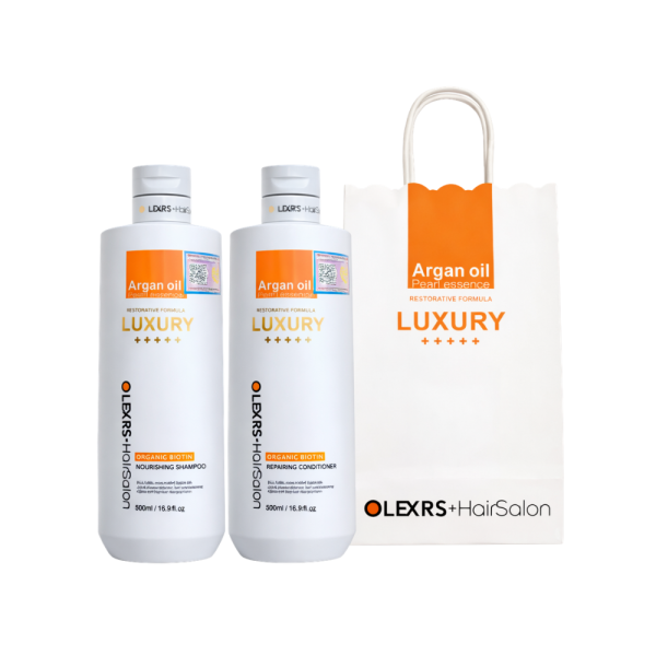 Bộ Gội Xả Olexrs+HairSalon Argan Oil Pearl Essence Luxury 500mLx2