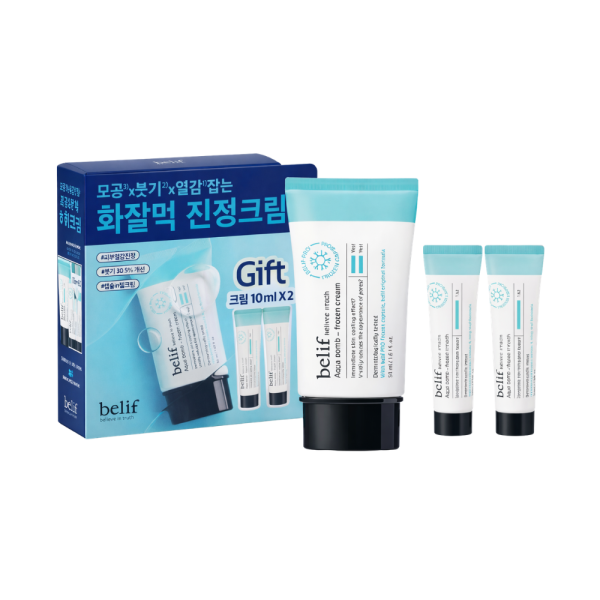 Set 3 Kem Dưỡng Belif Aqua Bomb - Frozen Cream (50ml+10ml+10ml)