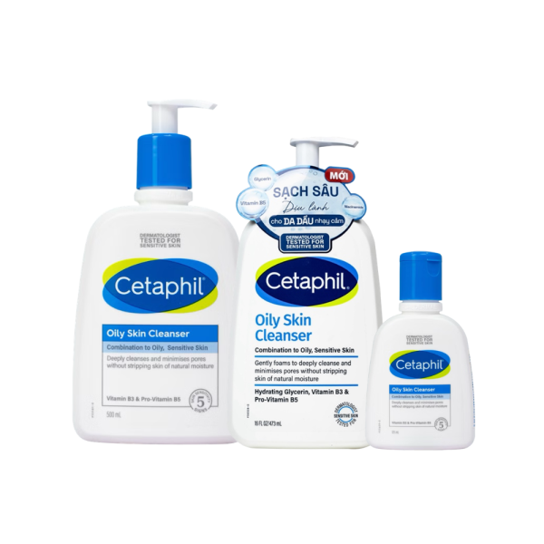 Sữa Rửa Mặt Cetaphil Oily Skin Cleanser Sạch Sâu Cho Da Dầu Nhạy Cảm