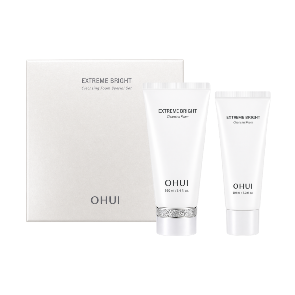 Set Sữa Rửa Mặt OHUI Extreme Bright Cleaning Foam Special 160mL +100mL