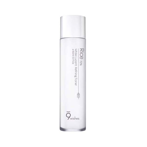 Nước Hoa Hồng 9Wishes Rice 72% White Lucent Refining Toner 150mL