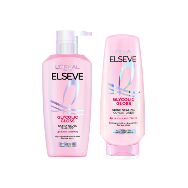 Dầu Gội/Xả L'Oréal Elseve Glycolic Gloss Extra Gloss Shampoo / Shine Sealing Conditioner