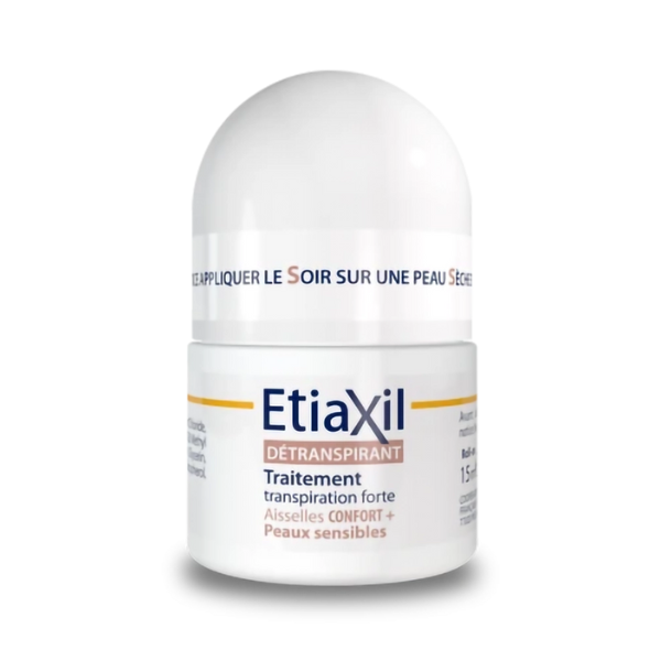 Lăn Khử Mùi EtiaXil Detranspirant Traitement Roll-On Peaux Sensibles Confort 15mL