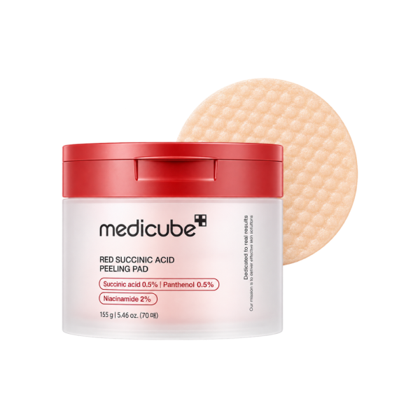Bông Dưỡng Da Medicube Red Succinic Acid Peeling Pad (Nhập Khẩu) 70 Pads/155g
