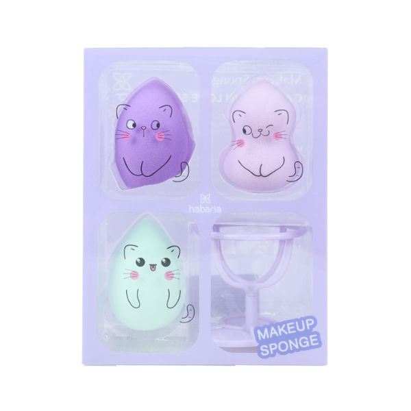 Set Bông Mút Tán Nền 4Pcs Habaria MakeUp Sponge - Couple Sweet Set