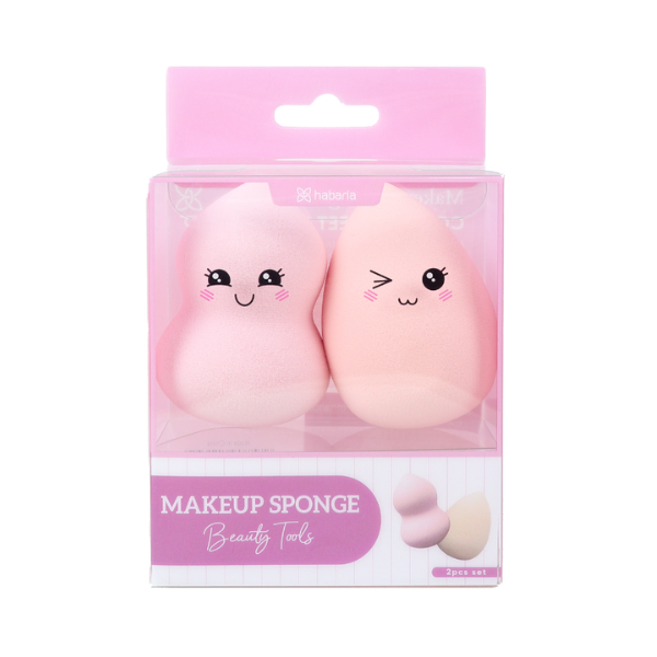 Set Bông Mút Tán Nền 2 Pcs Habaria MakeUp Sponge - Couple Sweet Set